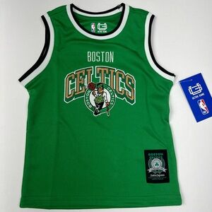 Kids Boston Celtics Jersey Youth  5/6 Buck Up Tank Top Shirts Mesh  Green Gold